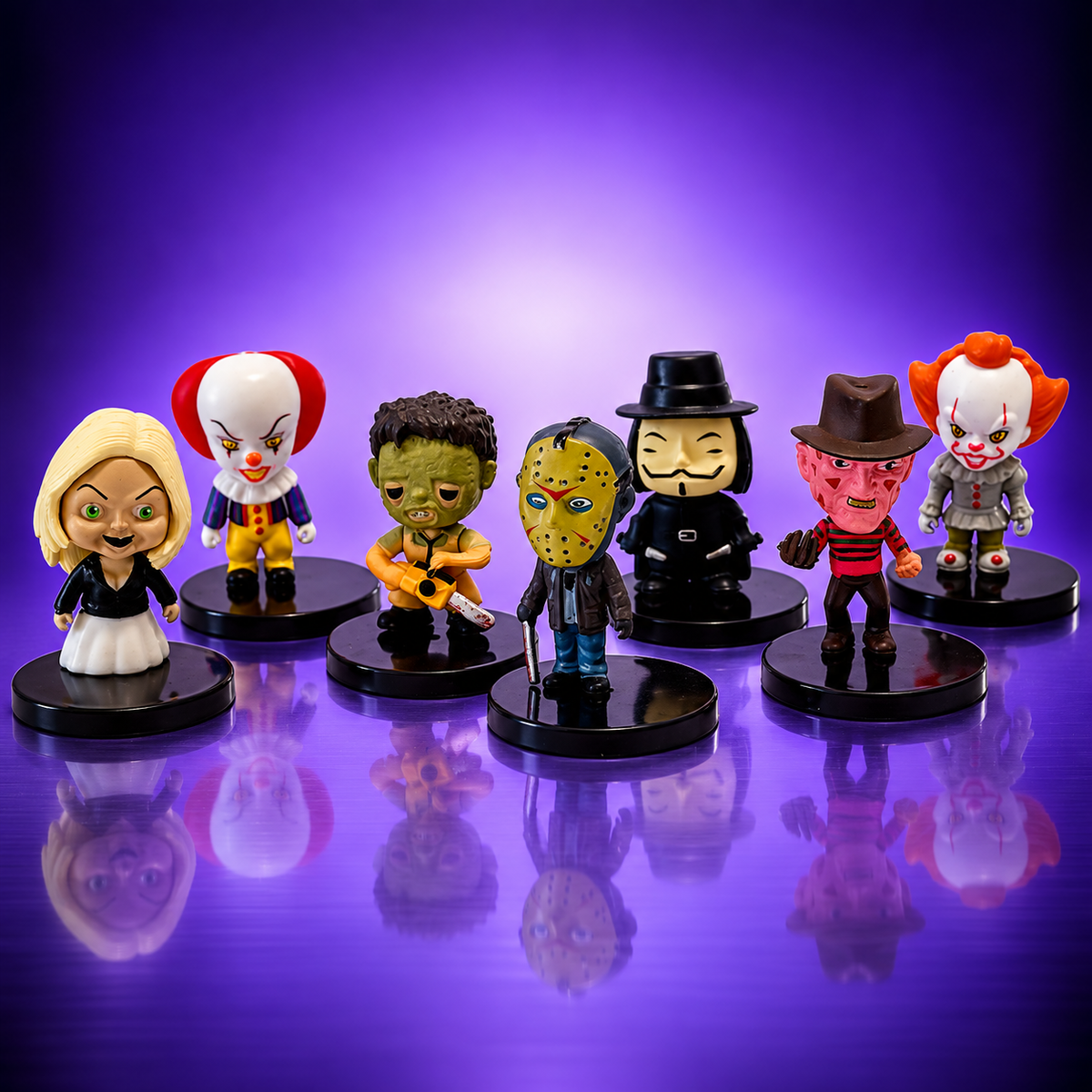 7er Horror-Mini-Figuren-Set – klassische Horrorcharaktere