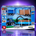 Bburago Farmland – New Holland T7.315 traktor 3 pótkocsival