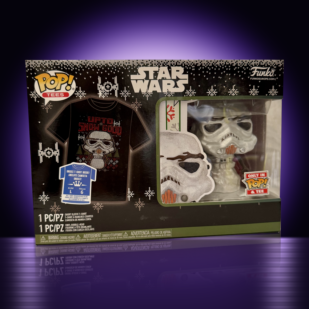 Funko POP! & Tee Star Wars – Holiday Snowman Stormtrooper (Metallic), L