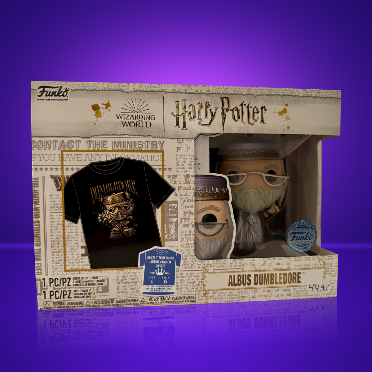 Funko POP! & Tee – Harry Potter – Albus Dumbledore Metallic Special Edition – L