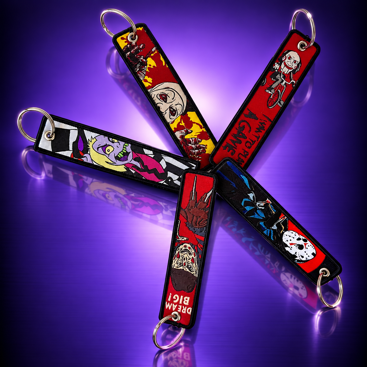 Horror Fabric Keychain – Double-Sided – Various Designs