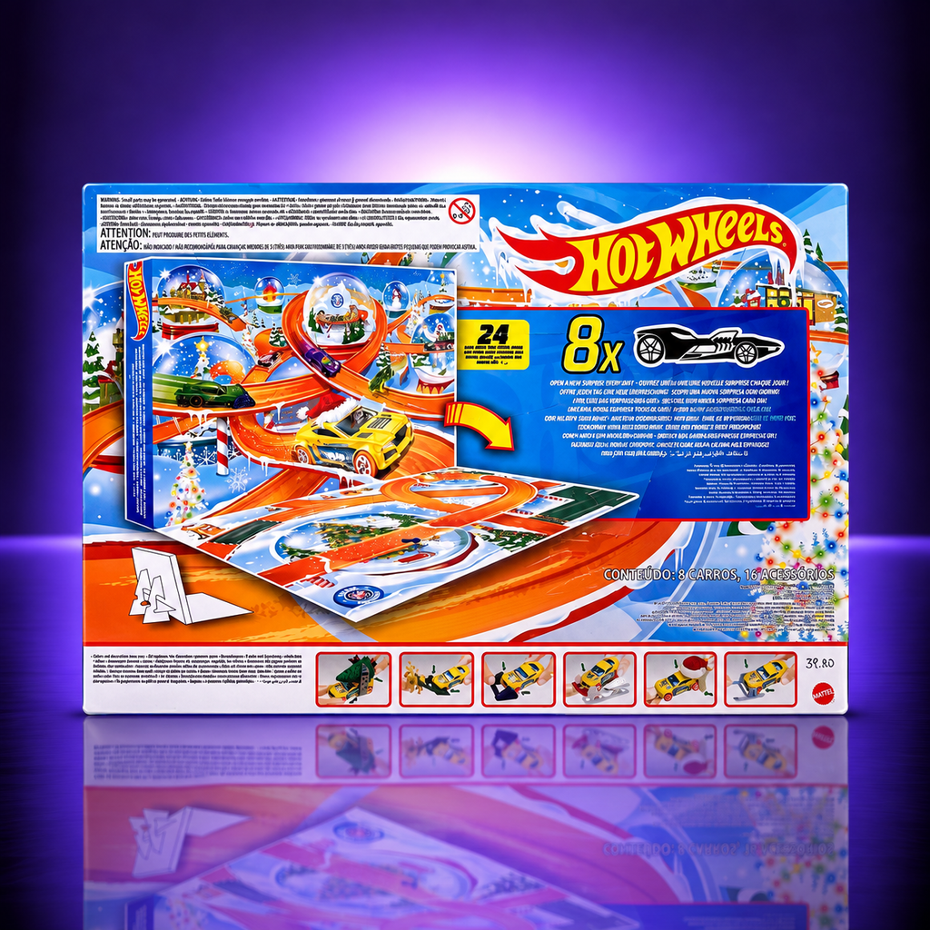 Hot Wheels – Advent Calendar 2024 – 8 Cars & 16 Accessories (HTG00)