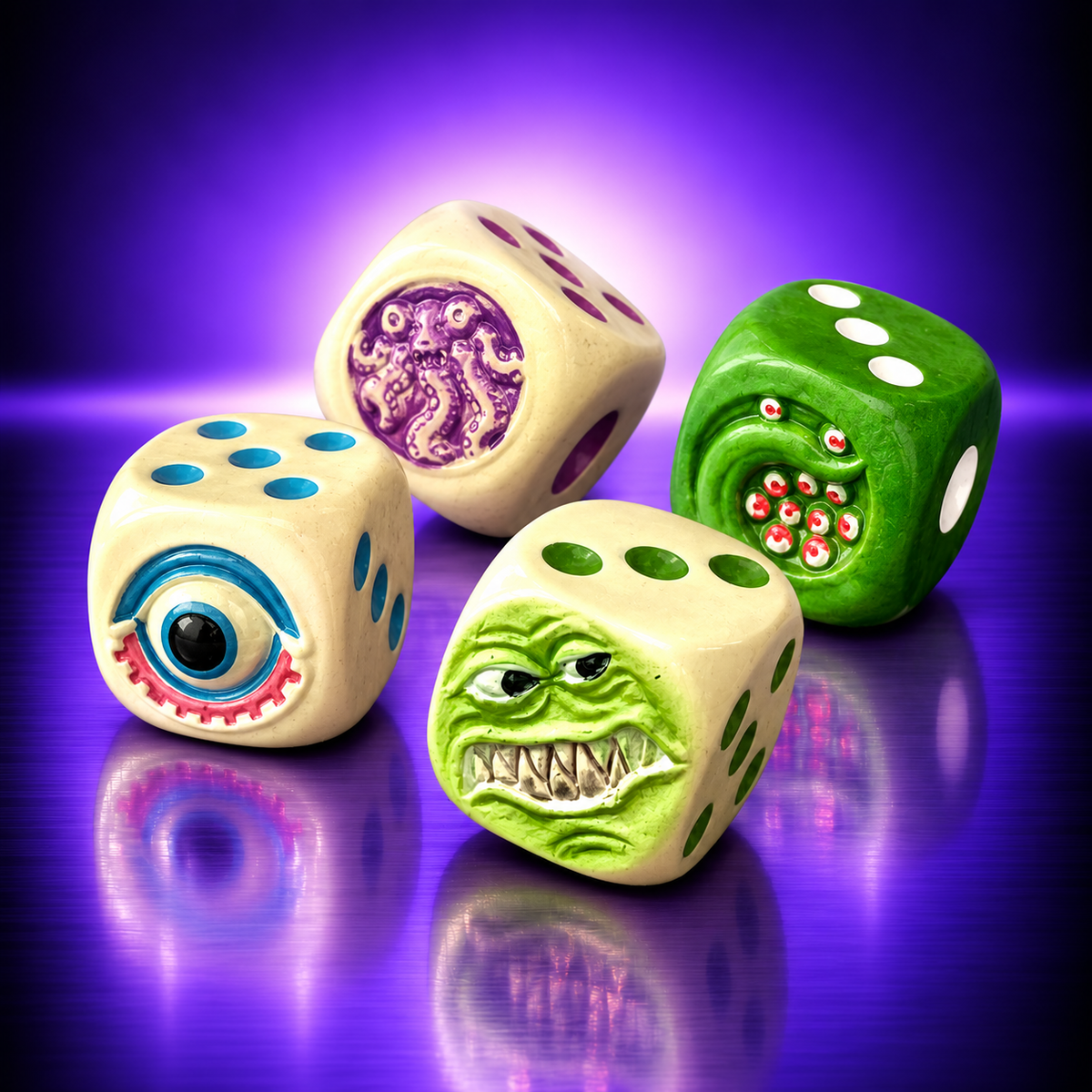 Fantasy W6-Würfel – Monster-Motive – 1 Stück