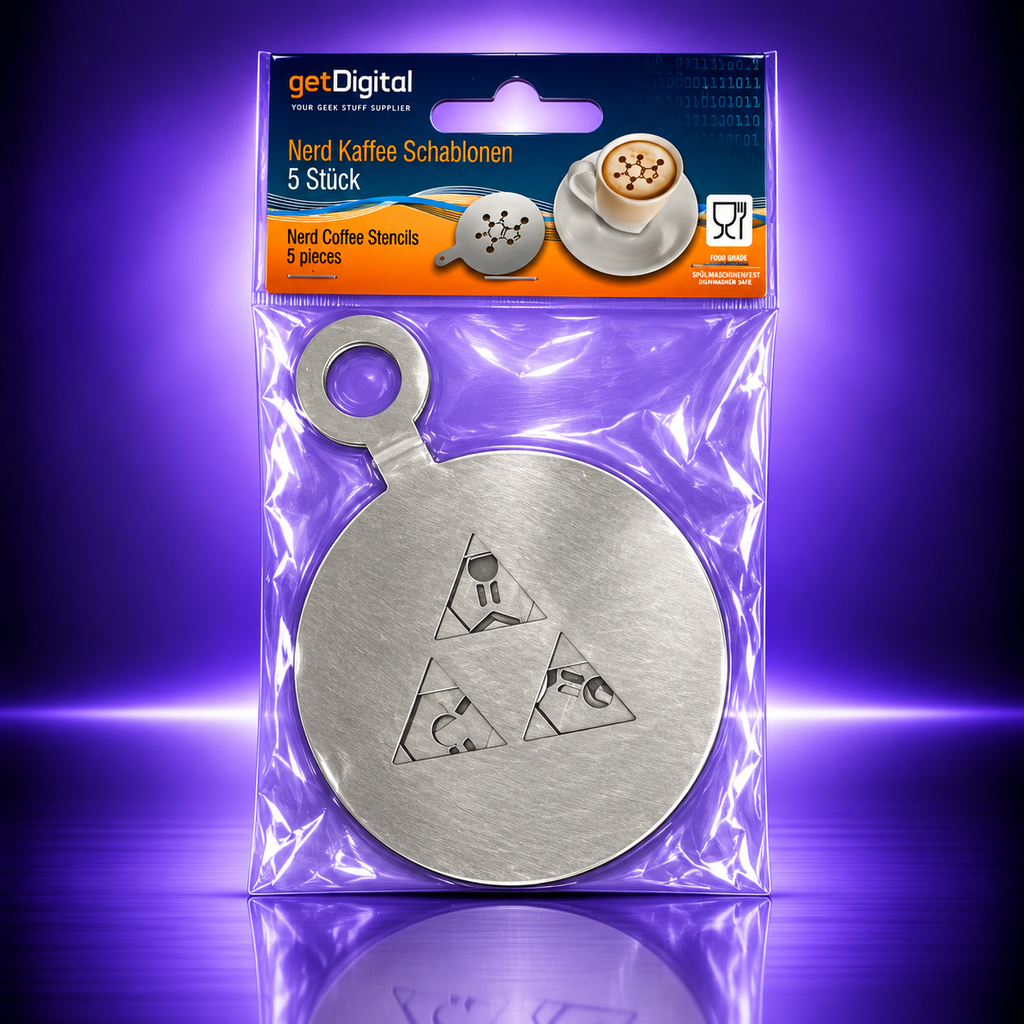 getDigital Nerdy Cappuccino Stencil Set – 5 Stainless Steel Stencils