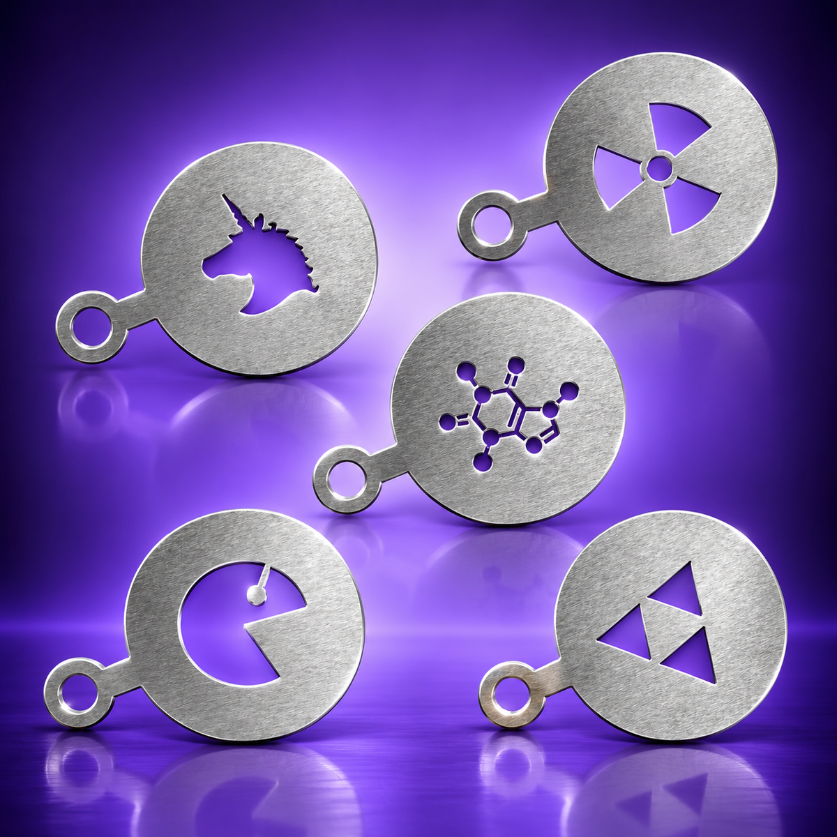 getDigital Nerdy Cappuccino Stencil Set – 5 Stainless Steel Stencils