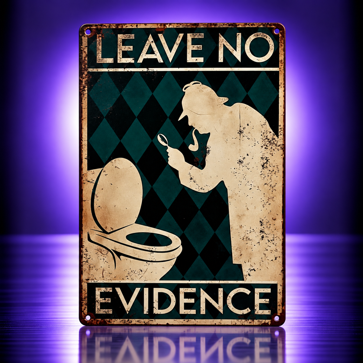 Sherlock Holmes – “Leave No Evidence” Metal Sign